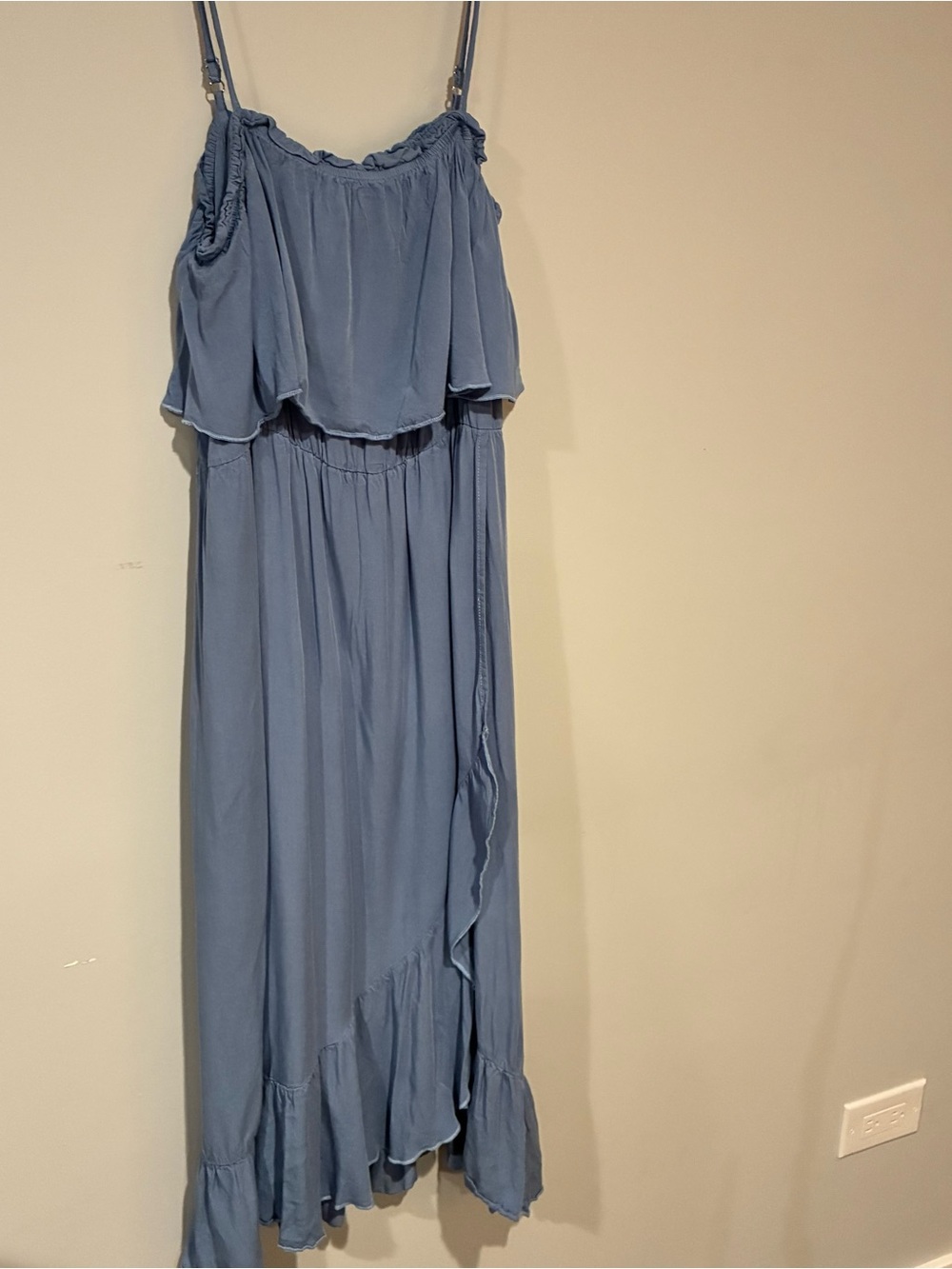 Cupshe Light Blue Ruffle Tiered Maxi Dress